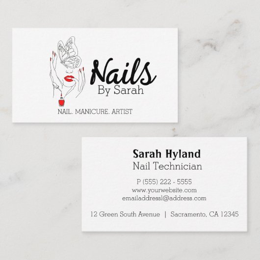 Nail art visitekaartje (Voorkant / Achterkant)