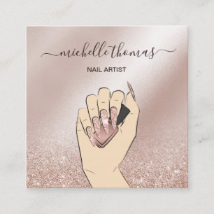 NAIL artiest signature roos gold NAIL TECHNICIAN S Vierkante Visitekaartje