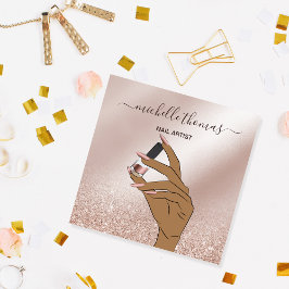 NAIL artiest signature roos gold NAIL TECHNICIAN S Vierkante Visitekaartje