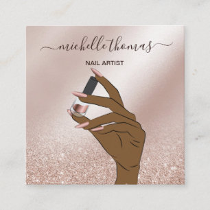 NAIL artiest signature roos gold NAIL TECHNICIAN S Vierkante Visitekaartje