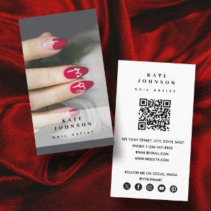 Nail Artist Beaty Salon Manicure Foto QR Code Visitekaartje