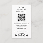 Nail Artist Beaty Salon Manicure Foto QR Code Visitekaartje (Achterkant)