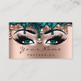 Nail Artist blauwgroen Drift Roos Lash Makeup Blue Visitekaartje
