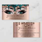 Nail Artist blauwgroen Drift Roos Lash Makeup Blue Visitekaartje (Voorkant / Achterkant)