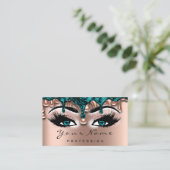 Nail Artist blauwgroen Drift Roos Lash Makeup Blue Visitekaartje (Staand voorkant)