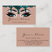 Nail Artist blauwgroen Drips Roos Lash Make-up Blu Visitekaartje (Voorkant / Achterkant)