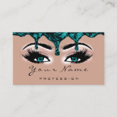Nail Artist blauwgroen Drips Roos Lash Make-up Blu Visitekaartje (Voorkant)