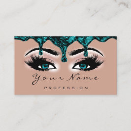 Nail Artist blauwgroen Drips Roos Lash Make-up Blu Visitekaartje