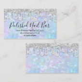 Nail Artist Blue Holograf Diamond Silver Drip Visitekaartje (Voorkant / Achterkant)