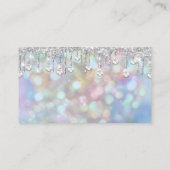 Nail Artist Blue Holographic Diamond Silver Visitekaartje (Achterkant)