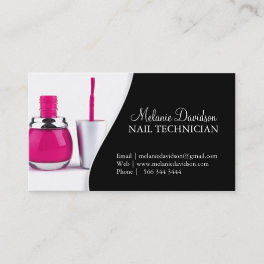 NAIL ARTIST BUSINESS CARD TEMPLATE VISITEKAARTJE (Voorkant)