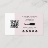 Nail Artist Business Logo QR Code Loyalty  Visitekaartje (Achterkant)
