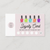 Nail Artist Business Logo QR Code Loyalty  Visitekaartje (Voorkant)