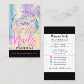 Nail Artist Cartoon Hands Logo Long Manicure Salon Visitekaartje (Voorkant / Achterkant)