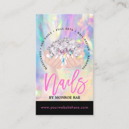 Nail Artist Cartoon Hands Logo Long Manicure Salon Visitekaartje