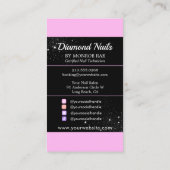 Nail Artist Cartoon Hands Logo Long Manicure Salon Visitekaartje (Achterkant)