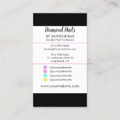 Nail Artist Cartoon Hands Logo Long Manicure Salon Visitekaartje (Achterkant)