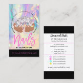 Nail Artist Cartoon Hands Logo Long Manicure Salon Visitekaartje (Voorkant / Achterkant)