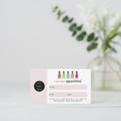 Nail Artist Client Appointment Card QR Code Logo Visitekaartje (Staand voorkant)