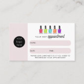 Nail Artist Client Appointment Card QR Code Logo Visitekaartje (Voorkant)
