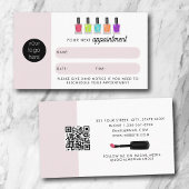 Nail Artist Client Appointment Card QR Code Logo Visitekaartje