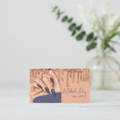Nail Artist Designer Salon Roos Faux Glitter Gold Visitekaartje (Staand voorkant)