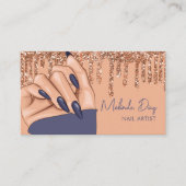 Nail Artist Designer Salon Roos Faux Glitter Gold Visitekaartje (Voorkant)