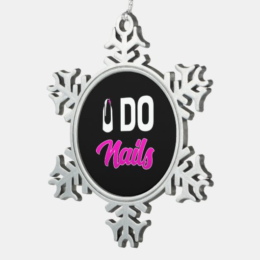 Nail Artist Do Nails Tin Sneeuwvlok Ornament (Rechts)