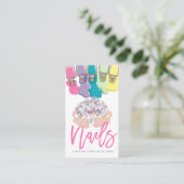 Nail Artist Drift Pools hand Logo Nail Salon Visitekaartje (Staand voorkant)