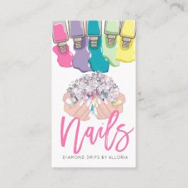 Nail Artist Drift Pools hand Logo Nail Salon Visitekaartje