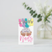 Nail Artist Drift Pools hand Logo Nail Salon Visitekaartje (Staand voorkant)