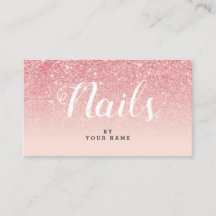 Nail Artist Elegant Pink Rose Gold Visitekaartje