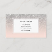 Nail Artist Elegant Pink Silver Visitekaartje (Achterkant)