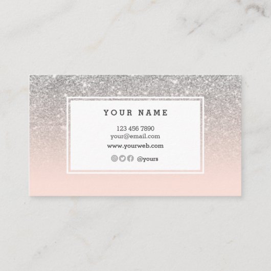 Nail Artist Elegant Pink Silver Visitekaartje (Achterkant)