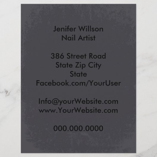 Nail Artist Flyer (Achterkant)