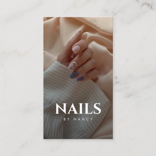 Nail Artist Foto QR Code Visitekaartje (Voorkant)