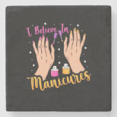 Nail Artist gelooft in manicure Stenen Onderzetter (Voorkant)