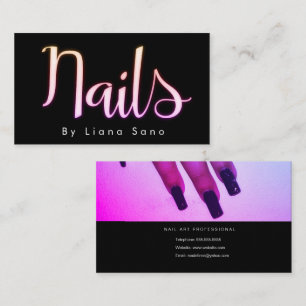 Nail Artist Glow Script en Foto Salon Pink Visitekaartje