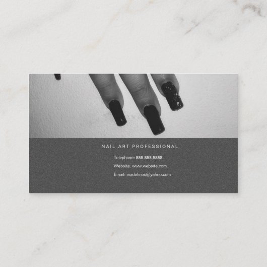 Nail Artist Glow Script en Photo Salon Grijs Goud Visitekaartje (Achterkant)