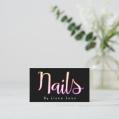 Nail Artist Glow Script en Photo Salon Pink Visitekaartje (Staand voorkant)