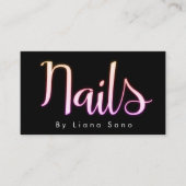 Nail Artist Glow Script en Photo Salon Pink Visitekaartje (Voorkant)