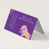 Nail Artist Glow Script Hand Drawn Appointing Visitekaartje (Achterkant)