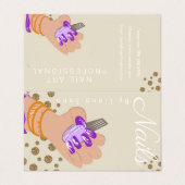 Nail Artist Glow Script Hand Drawn Appointing Visitekaartje (Buitenkant ongevouwen)