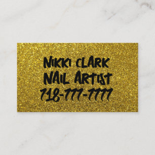 NAIL ARTIST GOLD GLITTER CUSTOM VISITEKAARTJES