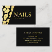 Nail Artist Gold Leopard Print Visitekaartje (Voorkant / Achterkant)
