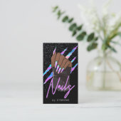 Nail Artist Holographic Modern Glam Visitekaartje (Staand voorkant)