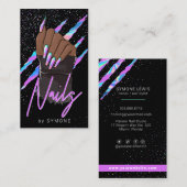 Nail Artist Holographic Modern Glam Visitekaartje (Voorkant / Achterkant)