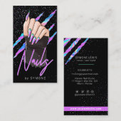 Nail Artist Holographic Modern Glam Visitekaartje (Voorkant / Achterkant)