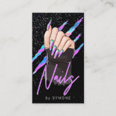 Nail Artist Holographic Modern Glam Visitekaartje (Voorkant)
