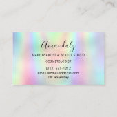 Nail Artist Lash Friseur Logo Hologramm Blau Bezoe Visitekaartje (Achterkant)